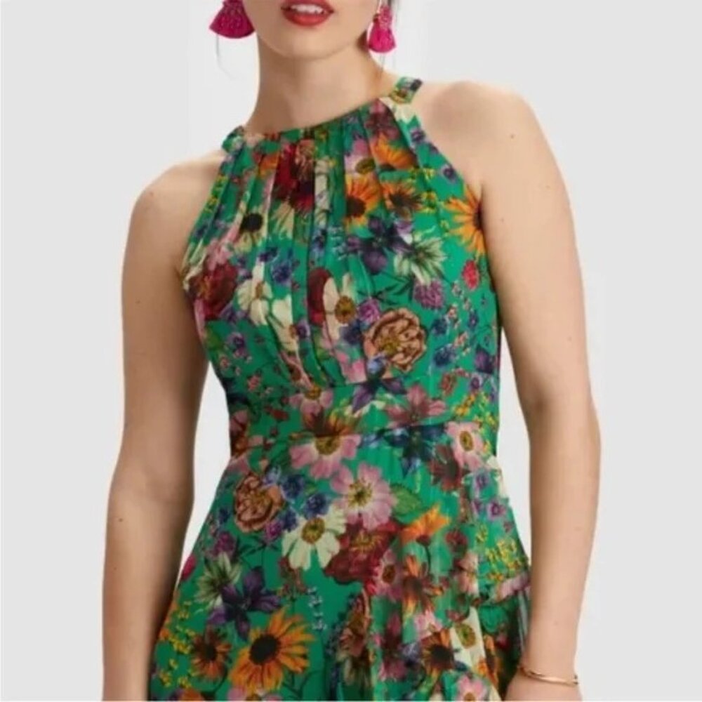 NWT Besty Adam Floral Green Maxi Dress Size 10 - Picture 2 of 6